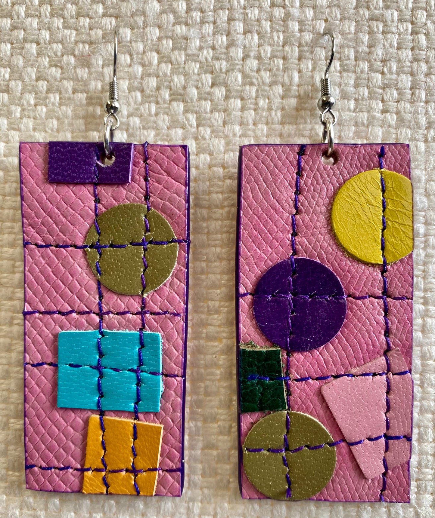 Leather Earrings-Lenght of the longest side-2-1/2 inches