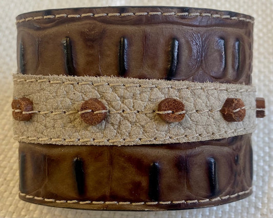 Leather Wrist Cuff -  fits  6-1/2 inch wrist.