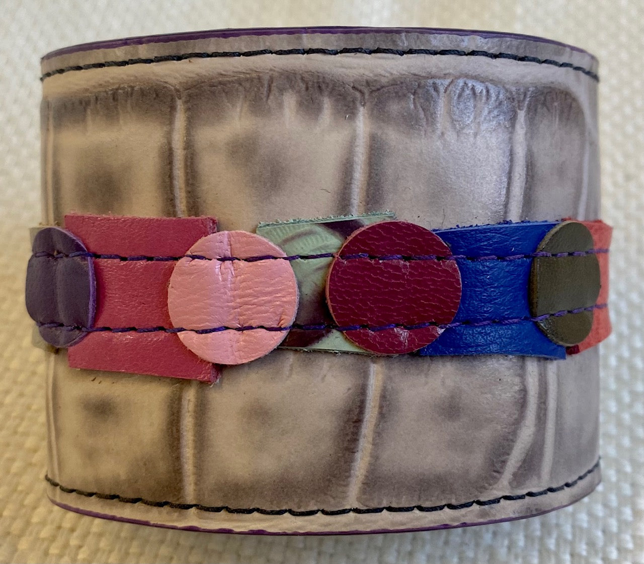 Leather Wrist Cuff -  fits  6 -3/4 inch wrist.