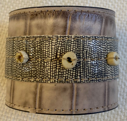 Leather Wrist Cuff -  fits  6-1/2 inch wrist.