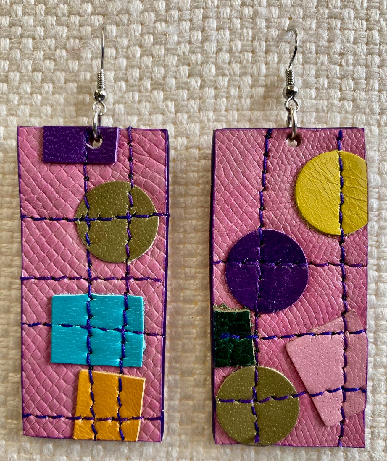 Leather Earrings - Length of the longest side - 2-1/2 inches