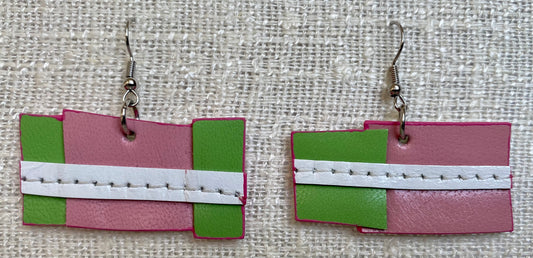 Leather Earrings - Length of the longest side  1  inch