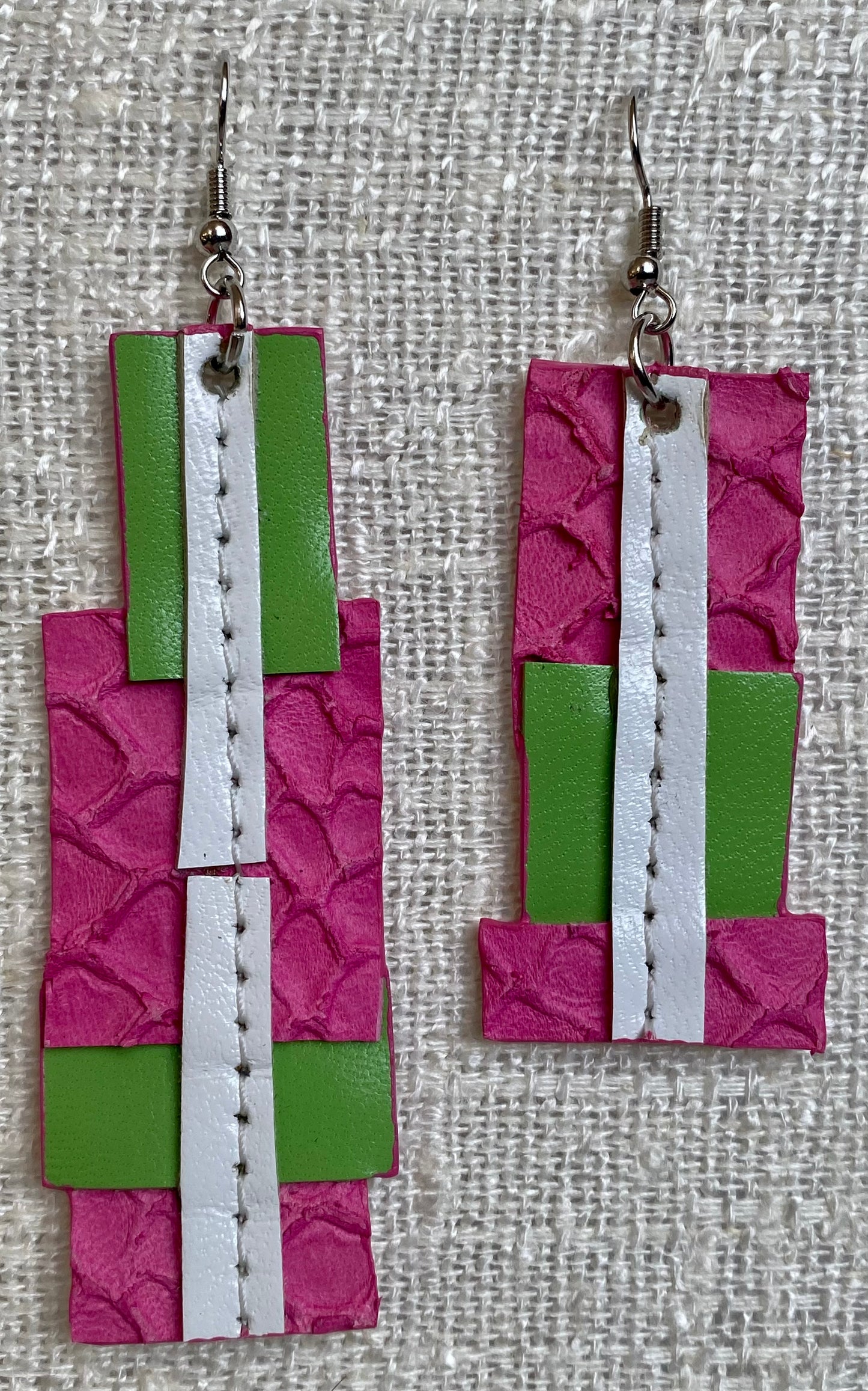 Leather Earrings-Length of the longest side  3  inches