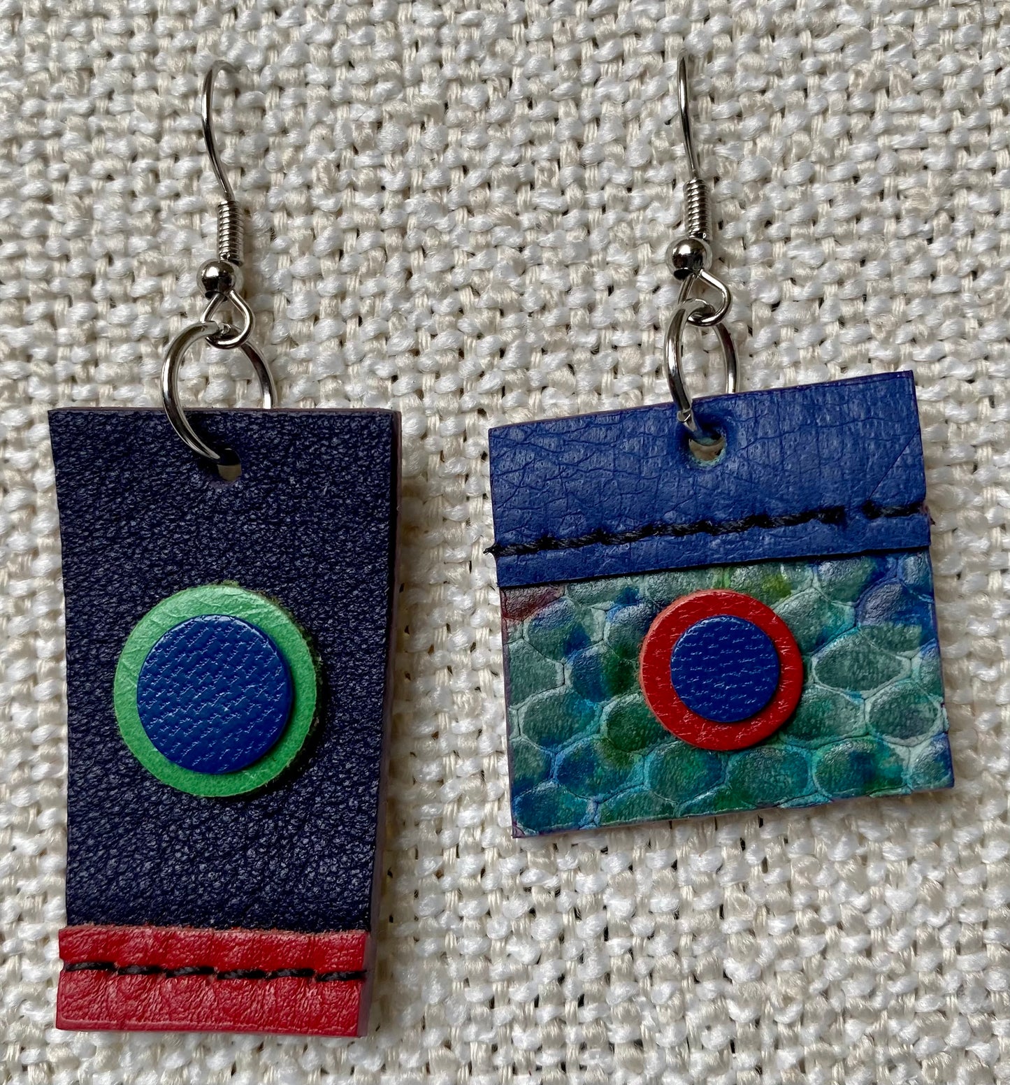 Leather Earrings-Length of the longest side - 1-1/2 inches