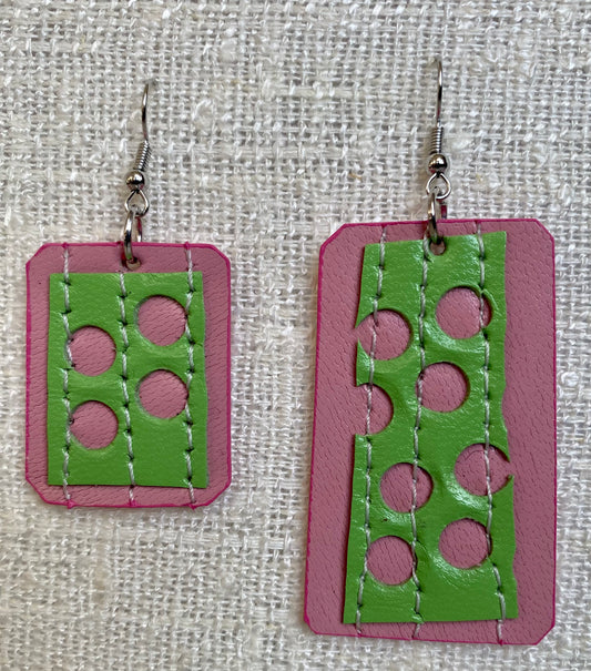 Leather Earrings-Length of the longest side  2  inches